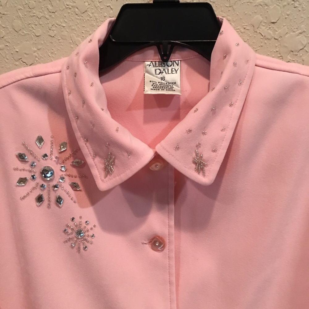 "EUC" ALLISON DALEY PINK EMBELLISHED JACKET